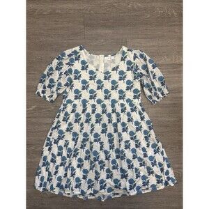 THML Tiered Silhouette and A Blue Floral Block Print Dress Size Small